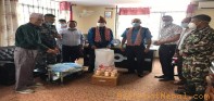 नेपाल रेडक्रस सोसाईटी पर्वतद्धारा क्वारेण्टाईन सेण्टरका लागि स्वास्थ्य सामग्री